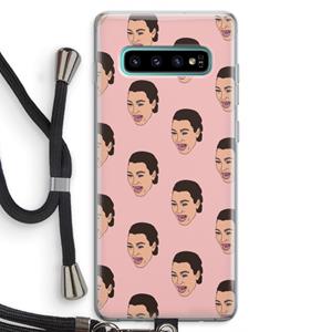CaseCompany Ugly Cry Call: Samsung Galaxy S10 Plus Transparant Hoesje met koord