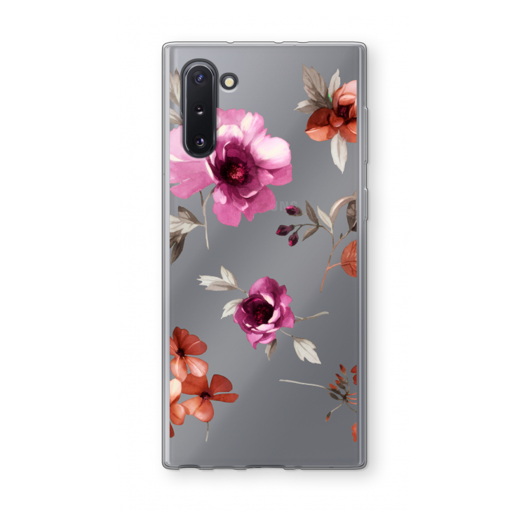 CaseCompany Geschilderde bloemen: Samsung Galaxy Note 10 Transparant Hoesje