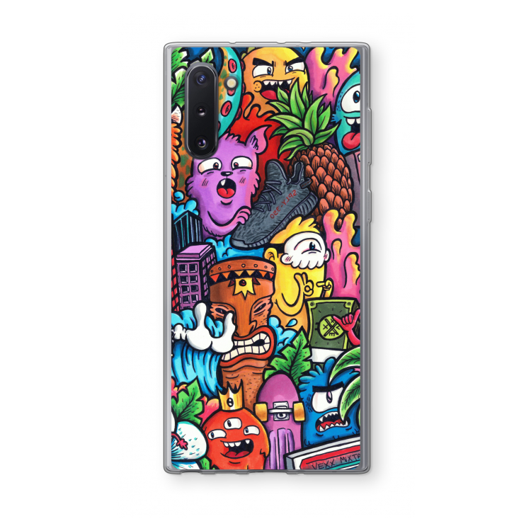 CaseCompany Vexx Mixtape: Samsung Galaxy Note 10 Transparant Hoesje