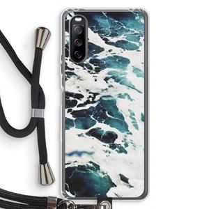 CaseCompany Golven: Sony Sony Xperia 10 III Transparant Hoesje met koord
