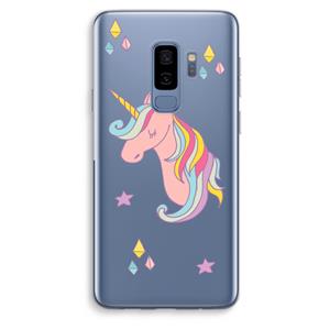 CaseCompany Roze eenhoorn: Samsung Galaxy S9 Plus Transparant Hoesje