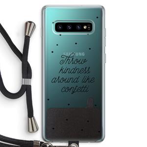 CaseCompany Confetti: Samsung Galaxy S10 Plus Transparant Hoesje met koord