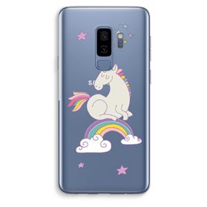 CaseCompany Regenboog eenhoorn: Samsung Galaxy S9 Plus Transparant Hoesje