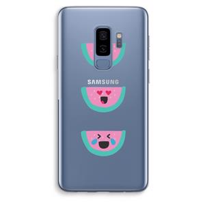 CaseCompany Smiley watermeloen: Samsung Galaxy S9 Plus Transparant Hoesje
