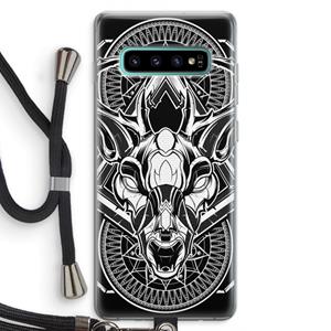 CaseCompany Oh Deer: Samsung Galaxy S10 Plus Transparant Hoesje met koord