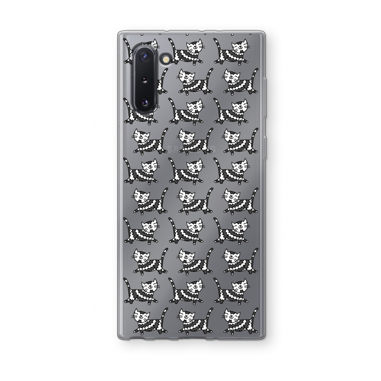 CaseCompany Zwarte poes: Samsung Galaxy Note 10 Transparant Hoesje
