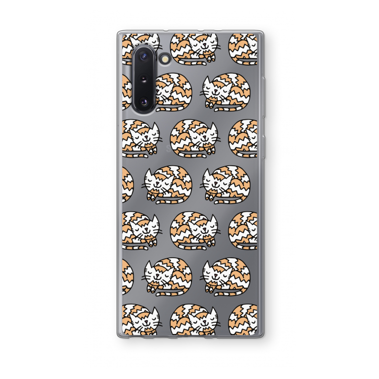CaseCompany Slapende poes: Samsung Galaxy Note 10 Transparant Hoesje