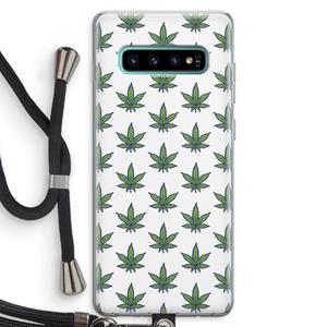 CaseCompany Weed: Samsung Galaxy S10 Plus Transparant Hoesje met koord
