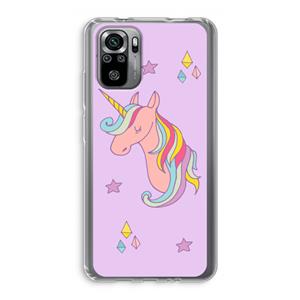 CaseCompany Roze eenhoorn: Xiaomi Redmi Note 10S Transparant Hoesje