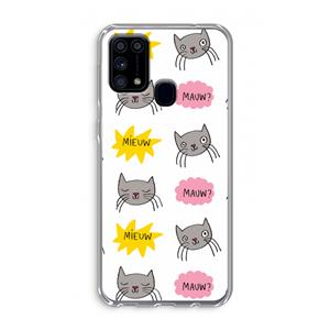 CaseCompany Meow: Samsung Galaxy M31 Transparant Hoesje