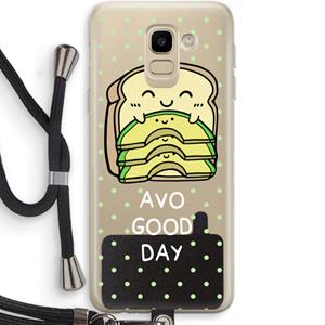 CaseCompany Avo Good Day: Samsung Galaxy J6 (2018) Transparant Hoesje met koord