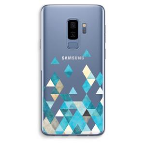 CaseCompany Gekleurde driehoekjes blauw: Samsung Galaxy S9 Plus Transparant Hoesje