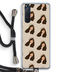 CaseCompany Bonjour mon amour: Sony Xperia 5 II Transparant Hoesje met koord