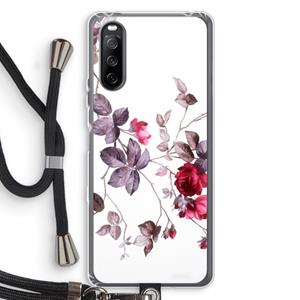 CaseCompany Mooie bloemen: Sony Sony Xperia 10 III Transparant Hoesje met koord
