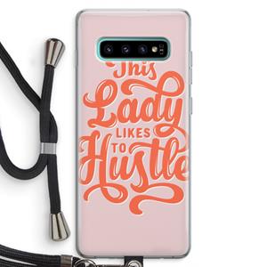 CaseCompany Hustle Lady: Samsung Galaxy S10 Plus Transparant Hoesje met koord