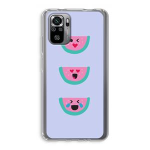 CaseCompany Smiley watermeloen: Xiaomi Redmi Note 10S Transparant Hoesje