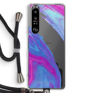 CaseCompany Zweverige regenboog: Sony Xperia 1 III Transparant Hoesje met koord