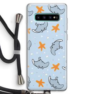 CaseCompany Manta: Samsung Galaxy S10 Plus Transparant Hoesje met koord