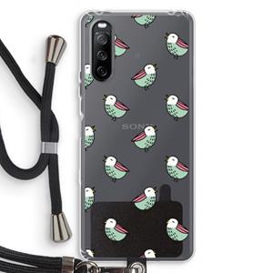 CaseCompany Vogeltjes: Sony Sony Xperia 10 III Transparant Hoesje met koord