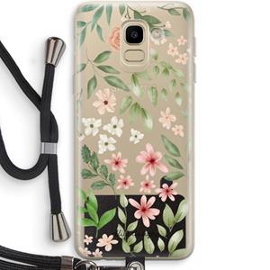 CaseCompany Botanical sweet flower heaven: Samsung Galaxy J6 (2018) Transparant Hoesje met koord