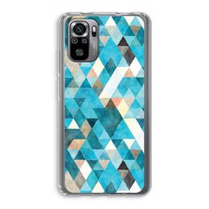 CaseCompany Gekleurde driehoekjes blauw: Xiaomi Redmi Note 10S Transparant Hoesje