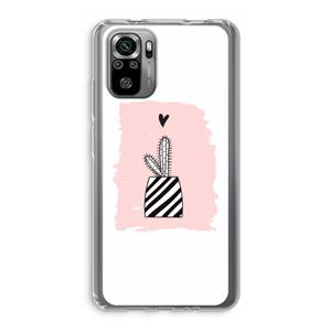 CaseCompany Zwart-wit cactus: Xiaomi Redmi Note 10S Transparant Hoesje