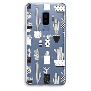 CaseCompany Cactusmotief: Samsung Galaxy S9 Plus Transparant Hoesje