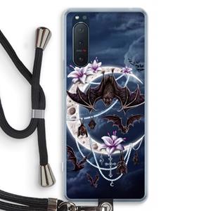 CaseCompany Vleermuizen Maan: Sony Xperia 5 II Transparant Hoesje met koord