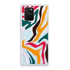 CaseCompany Colored Zebra: Samsung Galaxy S10 Lite Transparant Hoesje