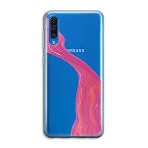 CaseCompany Paarse stroom: Samsung Galaxy A50 Transparant Hoesje