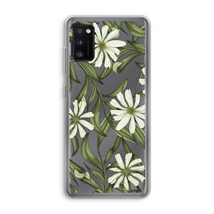 CaseCompany Wit bloemenpatroon: Samsung Galaxy A41 Transparant Hoesje