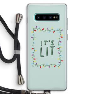 CaseCompany It's Lit: Samsung Galaxy S10 Plus Transparant Hoesje met koord