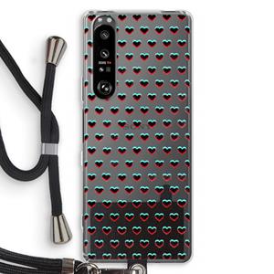 CaseCompany Hartjes: Sony Xperia 1 III Transparant Hoesje met koord