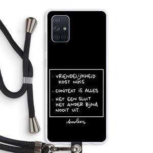 CaseCompany Mijn Motto's: Samsung Galaxy A71 Transparant Hoesje met koord