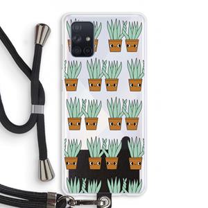 CaseCompany Sansevieria: Samsung Galaxy A71 Transparant Hoesje met koord