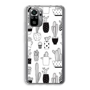 CaseCompany Cactusmotief: Xiaomi Redmi Note 10S Transparant Hoesje