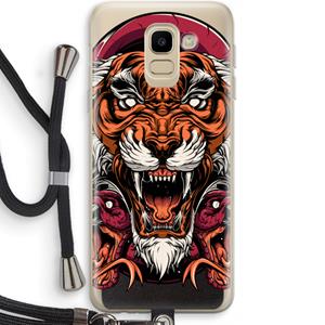 CaseCompany Tiger and Rattlesnakes: Samsung Galaxy J6 (2018) Transparant Hoesje met koord