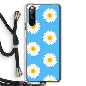 CaseCompany Margrietjes: Sony Sony Xperia 10 III Transparant Hoesje met koord
