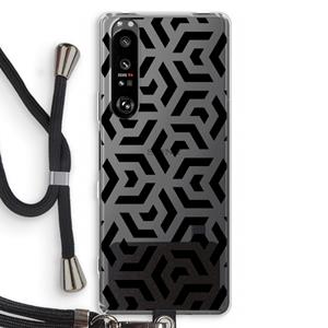 CaseCompany Crazy pattern: Sony Xperia 1 III Transparant Hoesje met koord
