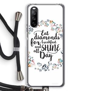CaseCompany Diamonds: Sony Sony Xperia 10 III Transparant Hoesje met koord