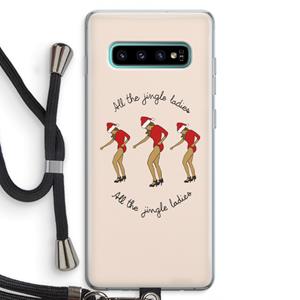 CaseCompany Jingle Ladies: Samsung Galaxy S10 Plus Transparant Hoesje met koord
