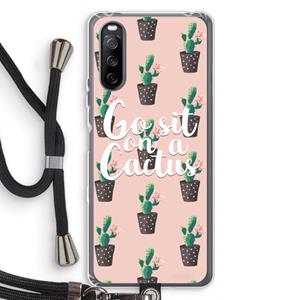 CaseCompany Cactus quote: Sony Sony Xperia 10 III Transparant Hoesje met koord