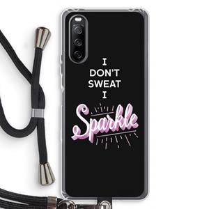 CaseCompany Sparkle quote: Sony Sony Xperia 10 III Transparant Hoesje met koord