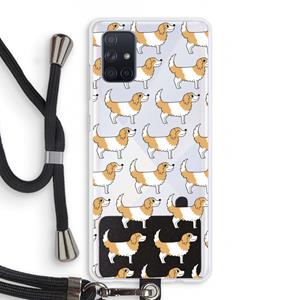 CaseCompany Doggy: Samsung Galaxy A71 Transparant Hoesje met koord