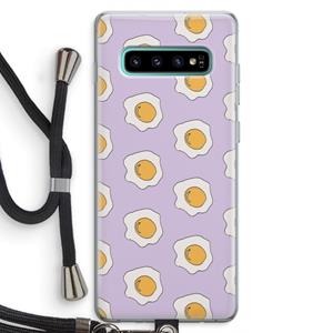 CaseCompany Bacon to my eggs #1: Samsung Galaxy S10 Plus Transparant Hoesje met koord