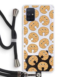 CaseCompany Croissant: Samsung Galaxy A71 Transparant Hoesje met koord