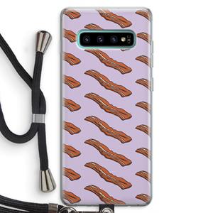CaseCompany Bacon to my eggs #2: Samsung Galaxy S10 Plus Transparant Hoesje met koord