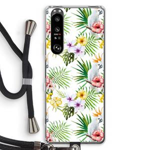 CaseCompany Gele kuif: Sony Xperia 1 III Transparant Hoesje met koord