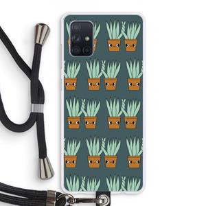 CaseCompany Sansevieria: Samsung Galaxy A71 Transparant Hoesje met koord