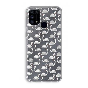 CaseCompany Zwanen: Samsung Galaxy M31 Transparant Hoesje